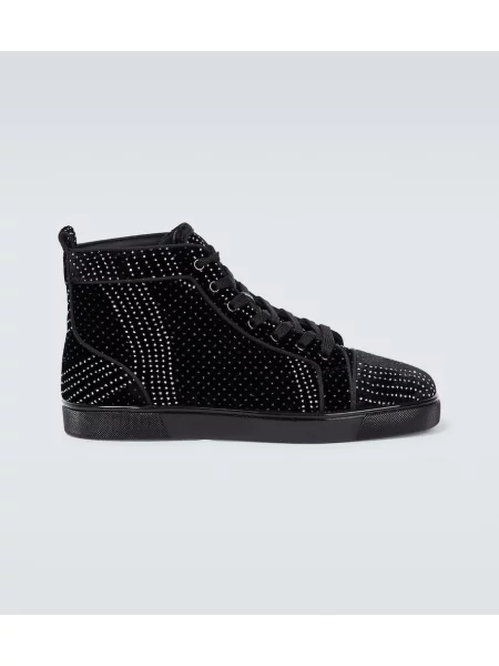 Sneakerși Christian Louboutin din piele de căprioară negru
