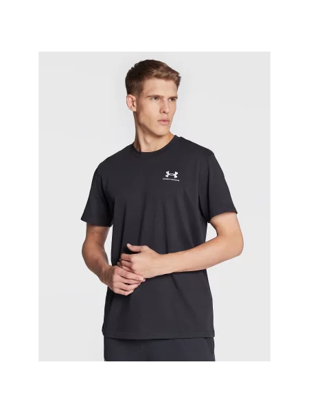 UNDER ARMOUR Sportiniai marškinėliai / balta juoda