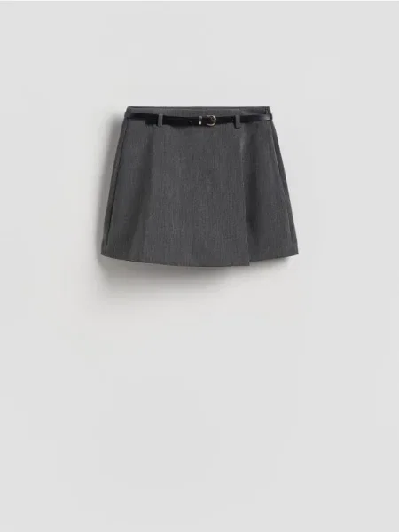 Reserved Спідниця-шорти з ременем світло-сірий сіра