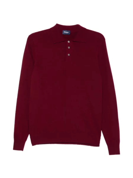 Gulerat lung tricou polo Drumohr roșu