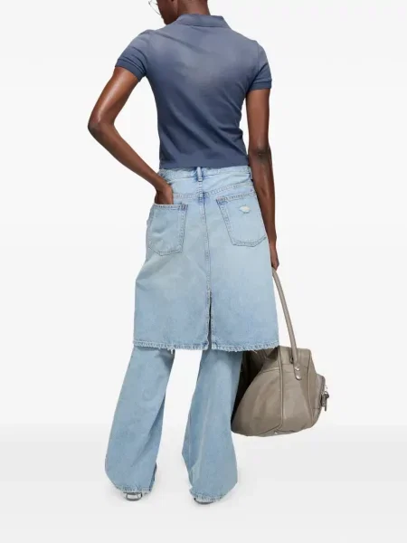Tricou polo Acne Studios cu imagine albastru