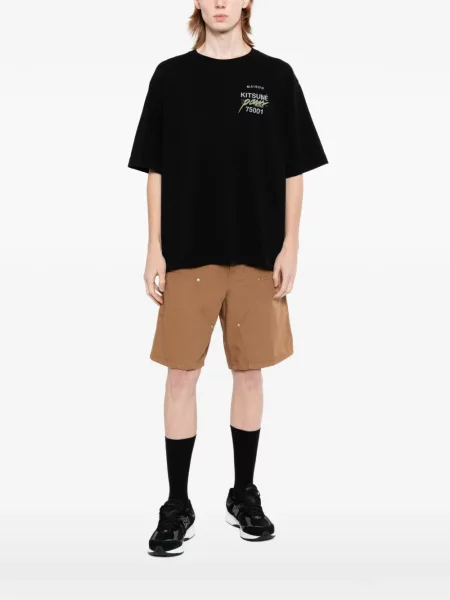 Tricou Maison Kitsune cu imagine negru