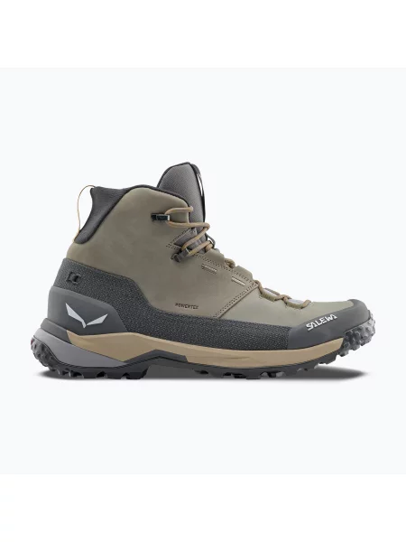 Buty trekkingowe Salewa Puez Leather Mid Ptx bungee cord / onyx brązowe