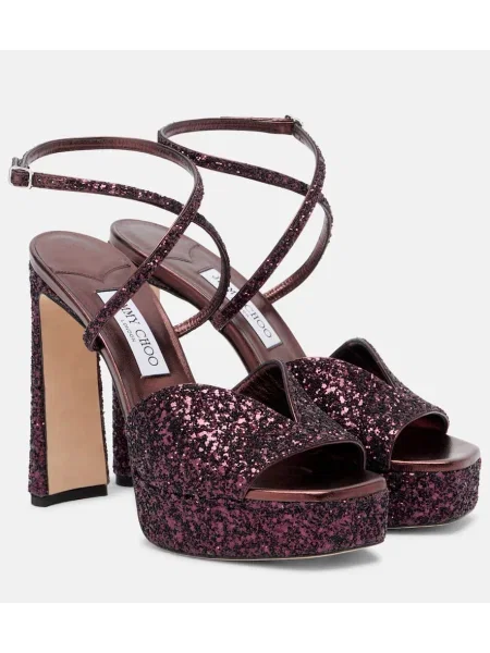 Sandale Jimmy Choo cu platformă bordo