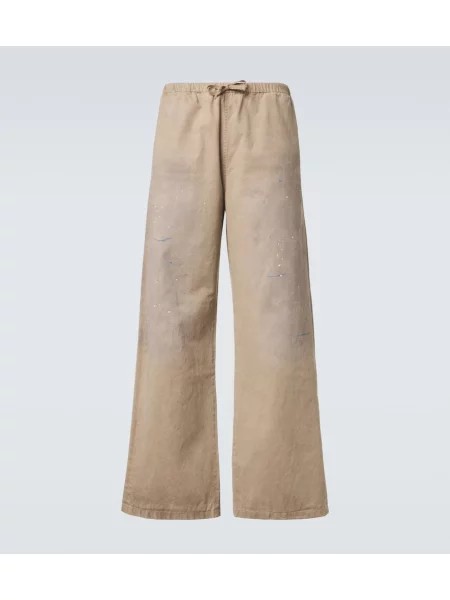 Pantaloni Acne Studios din țesătură twill bej