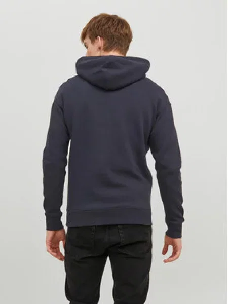 JACK & JONES Mikina STAR námornícka modrá / oranžová čierna