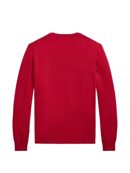 Tricou polo Polo Ralph Lauren cu glugă cu blană cu broderie roșu