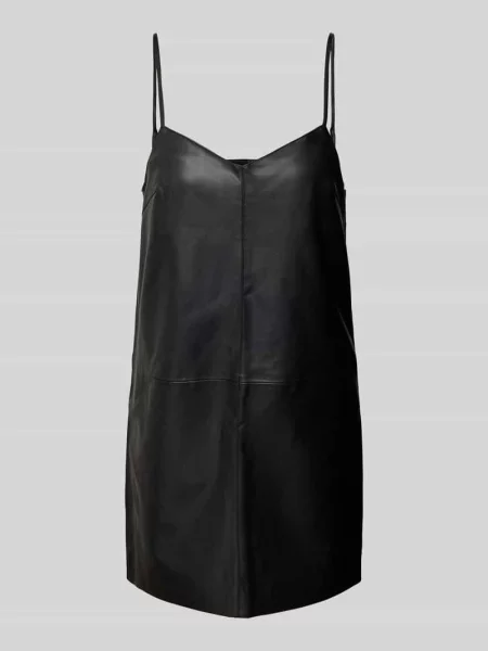 Sukienka mini z imitacji skóry model ‘Ellis’ Edited czarna