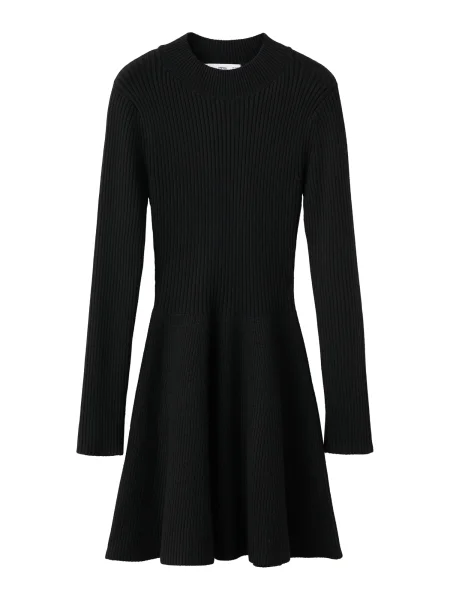 MANGO Pletena obleka PEPLUM' črna