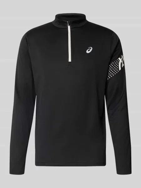 Bluzka z długim rękawem z kołnierzem zapinanym model ICON' Asics Tiger czarna