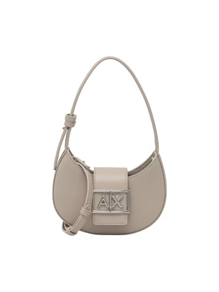 Torebka Armani Exchange skórzana beżowa