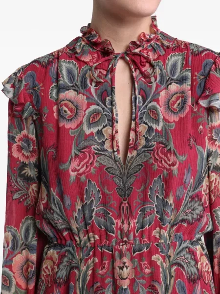 Rochie mini Etro cu model floral cu imagine de costum roșu