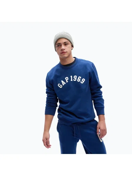 Мъжки суитшърт GAP Logo Crewneck pangea blue синьо