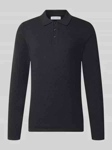 Koszulka polo w kroju slim fit z detal z logo model AUSTIN' Jack & Jones czarna