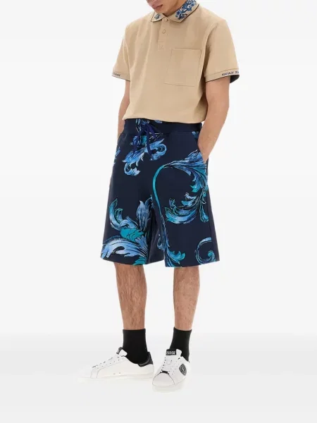 Džínové šortky Versace Jeans Couture s potiskem modré