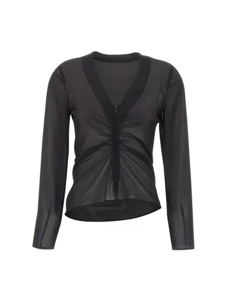 Bluzka Mm6 Maison Margiela szyfonowa czarna