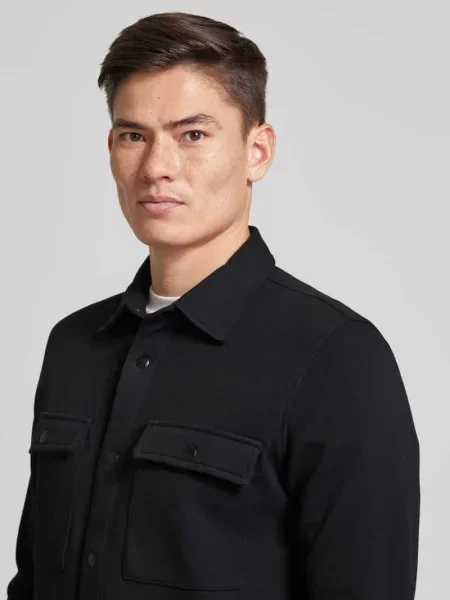 Kurtka koszulowa z na piersi model ‘JACKIE’ Selected Homme czarna