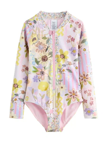 Next Costum de baie întreg / verde / mov lavandă / roz galben