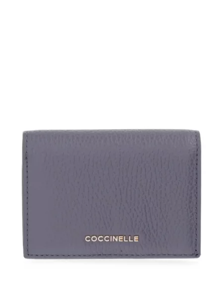 Portofel Coccinelle din piele cu autograf violet