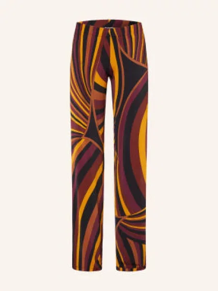 Pucci Žerzejové Kalhoty tmavě červená / oranžová černá