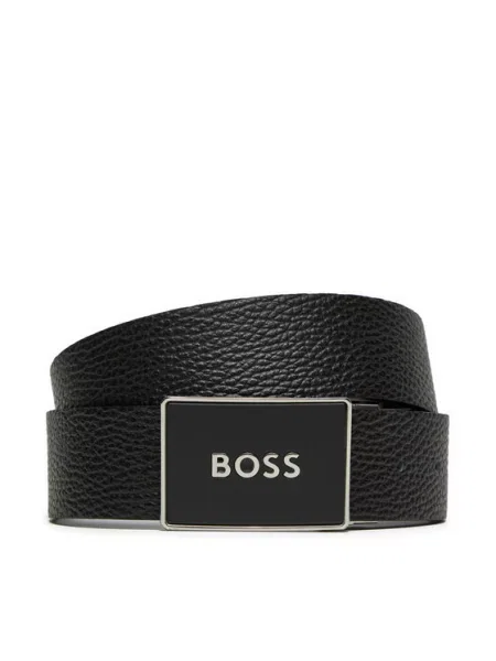 Pasek z naturalnej skóry model Icon' Boss czarny