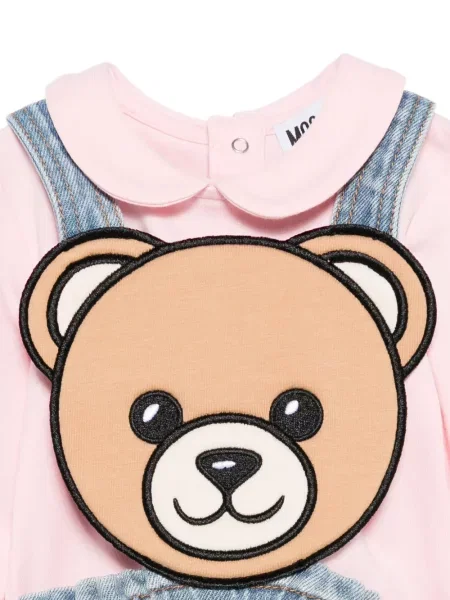 Sukienka jeansowa dziecięca Moschino różowa