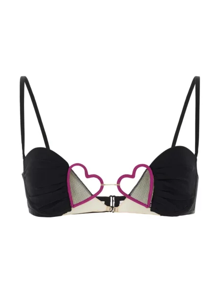 Biustonosz Nensi Dojaka w serca na ramiączkach czarny