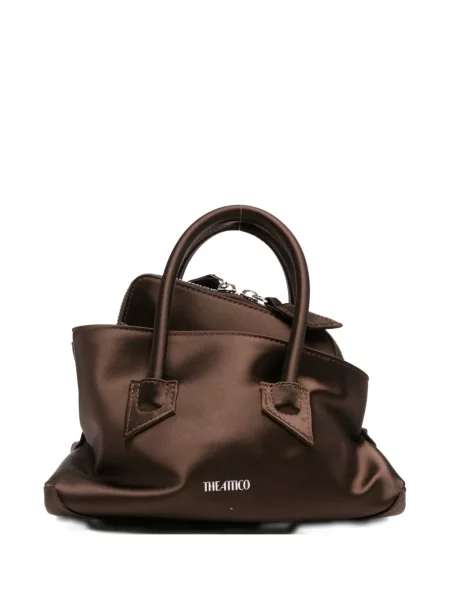 Сатенена мини чанта The Attico кафяво