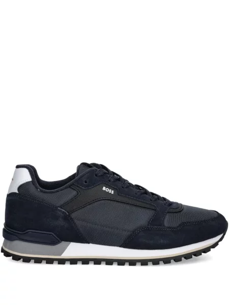 Sneakerși Boss din piele de căprioară albastru