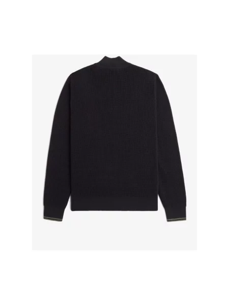 Fred Perry Sweter Typu Troyer schwarz czarny