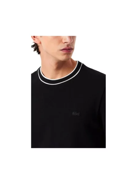T-shirt o kroju regular fit z mieszanki bawełny Lacoste czarna