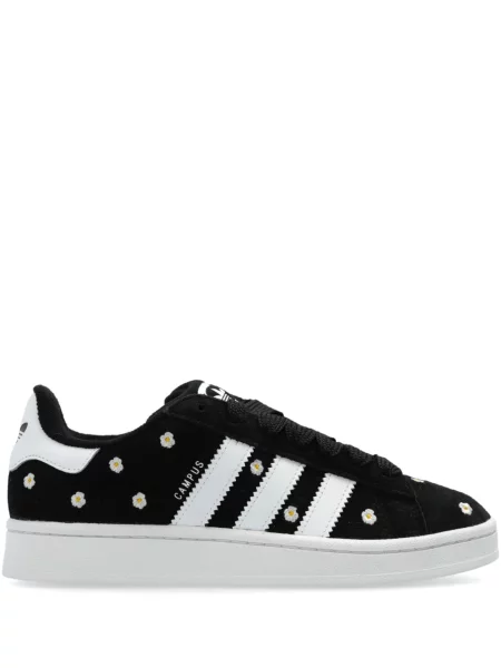 Siuvinėtos gėlėtos sportbačiai Adidas Campus juoda