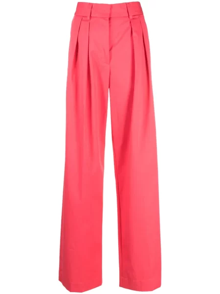 Pantaloni Forte_forte plisate cu picior lat roz
