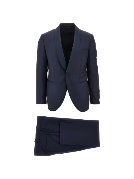 Costum Luigi Bianchi de lână cu rever albastru