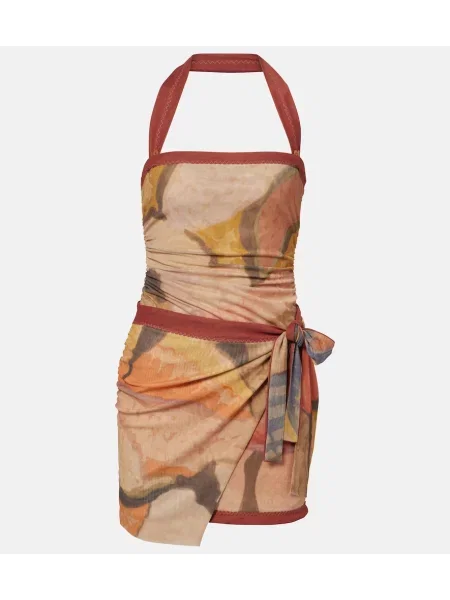 Rochie Sir cu imagine plasă cu gât halter
