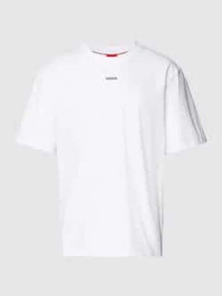 T-shirt z detalem z logo model ‘Dapolino’ Hugo biała