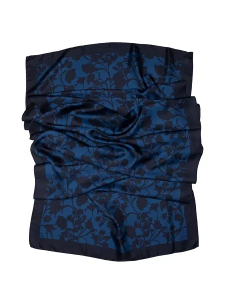 Fular Elizabetta cu model floral din jacard albastru