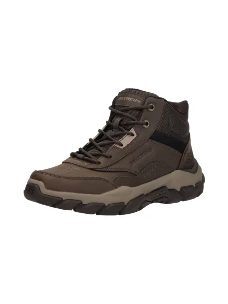 Botki Skechers skórzane brązowe