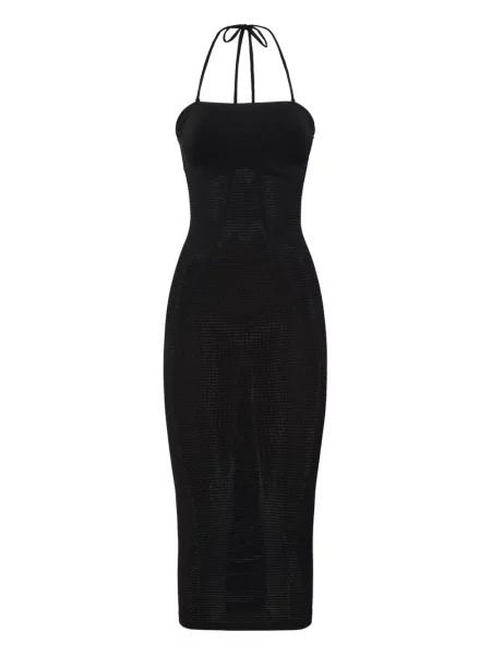 Rochie midi Wolford până la genunchi cu gât halter de costum negru