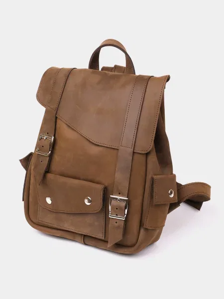 Кожаный рюкзак Shvigel коричневый