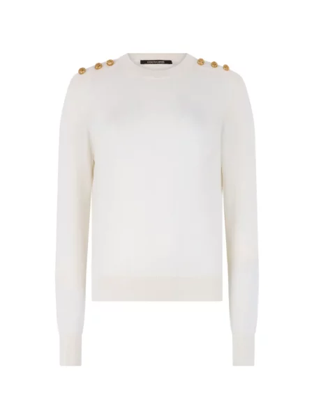 Top Roberto Cavalli din jerseu alb