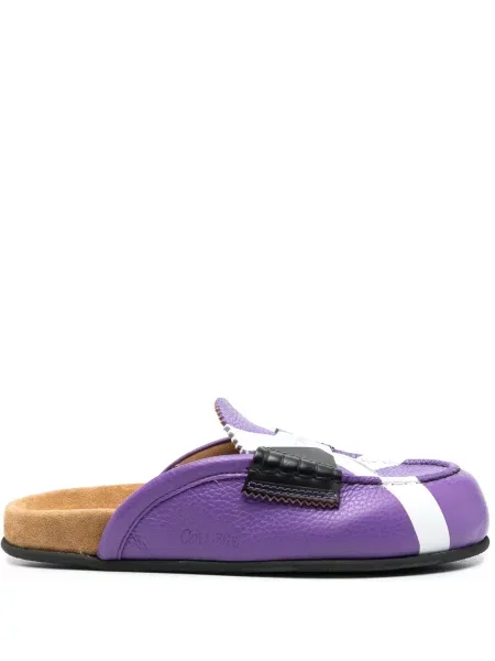 Papuci tip mules College cu imagine