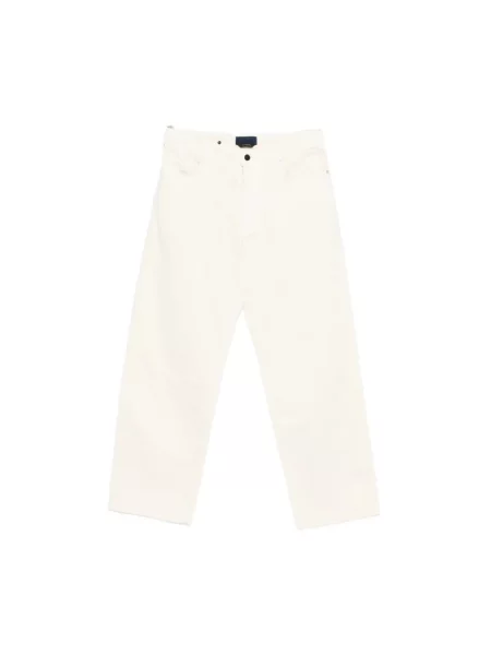 Jeansy straight leg Stone Island z kamieniami beżowe