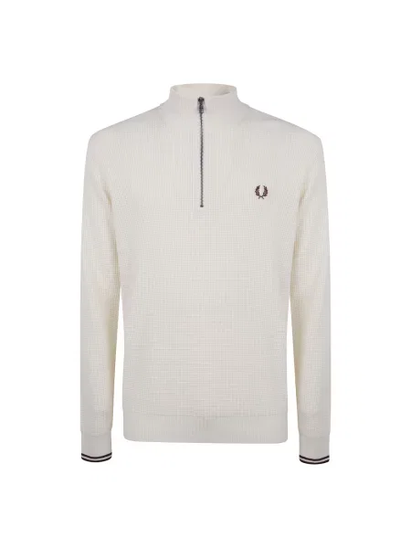 Lniany golf Fred Perry beżowy