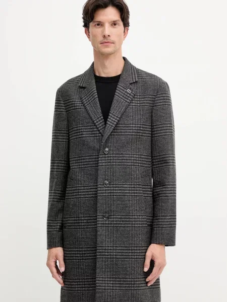 Палто с вълна Tommy Hilfiger черно