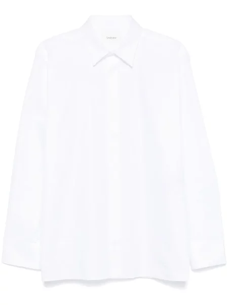 Cămașă Saint Laurent cu dungi din jacard alb