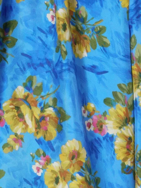 Top La Doublej cu model floral albastru