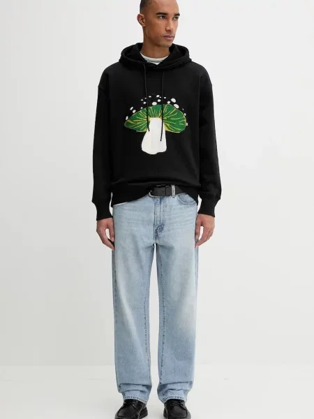 Свитер Msgm с капюшоном с аппликацией черный
