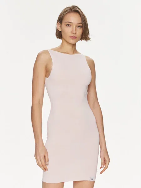 Poletna obleka Calvin Klein Jeans roza