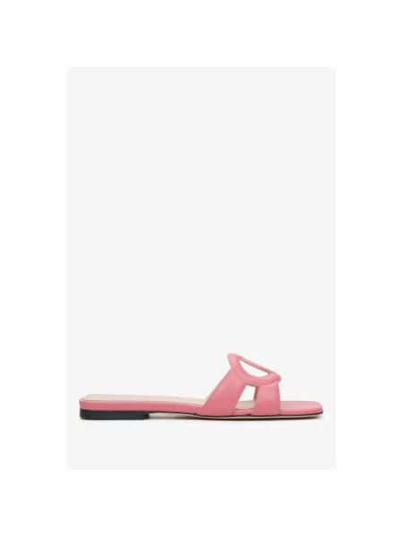 Кожаные шлепанцы Evaluna розовые